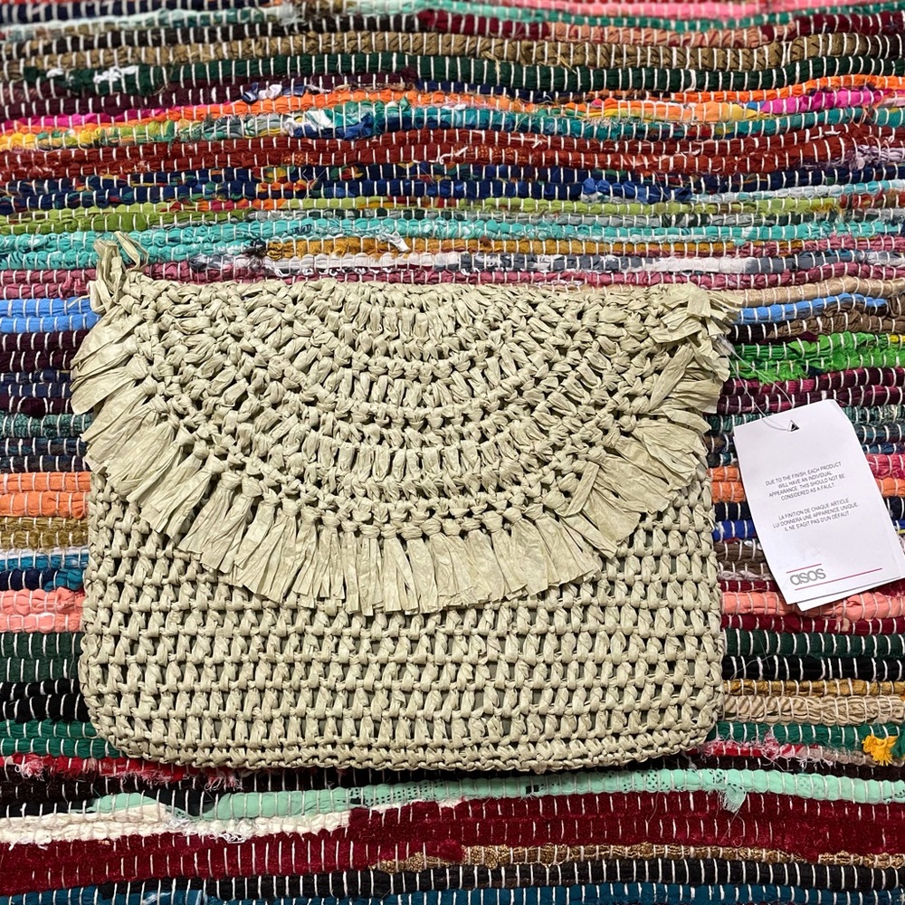 ASOS straw clutch bag